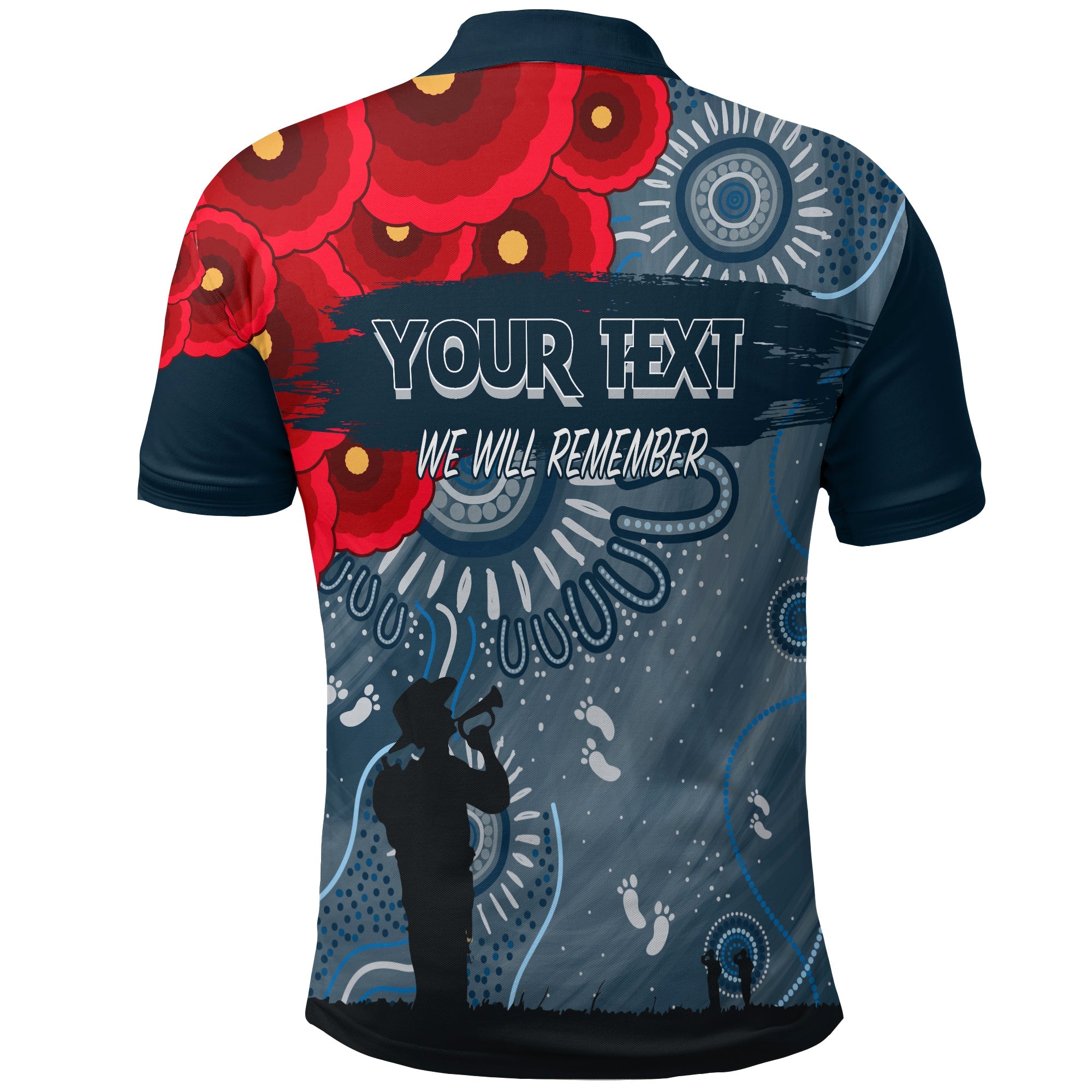 custom-personalised-carlton-blue-baggers-indigenous-anzac-day-polo-shirt-we-will-remember