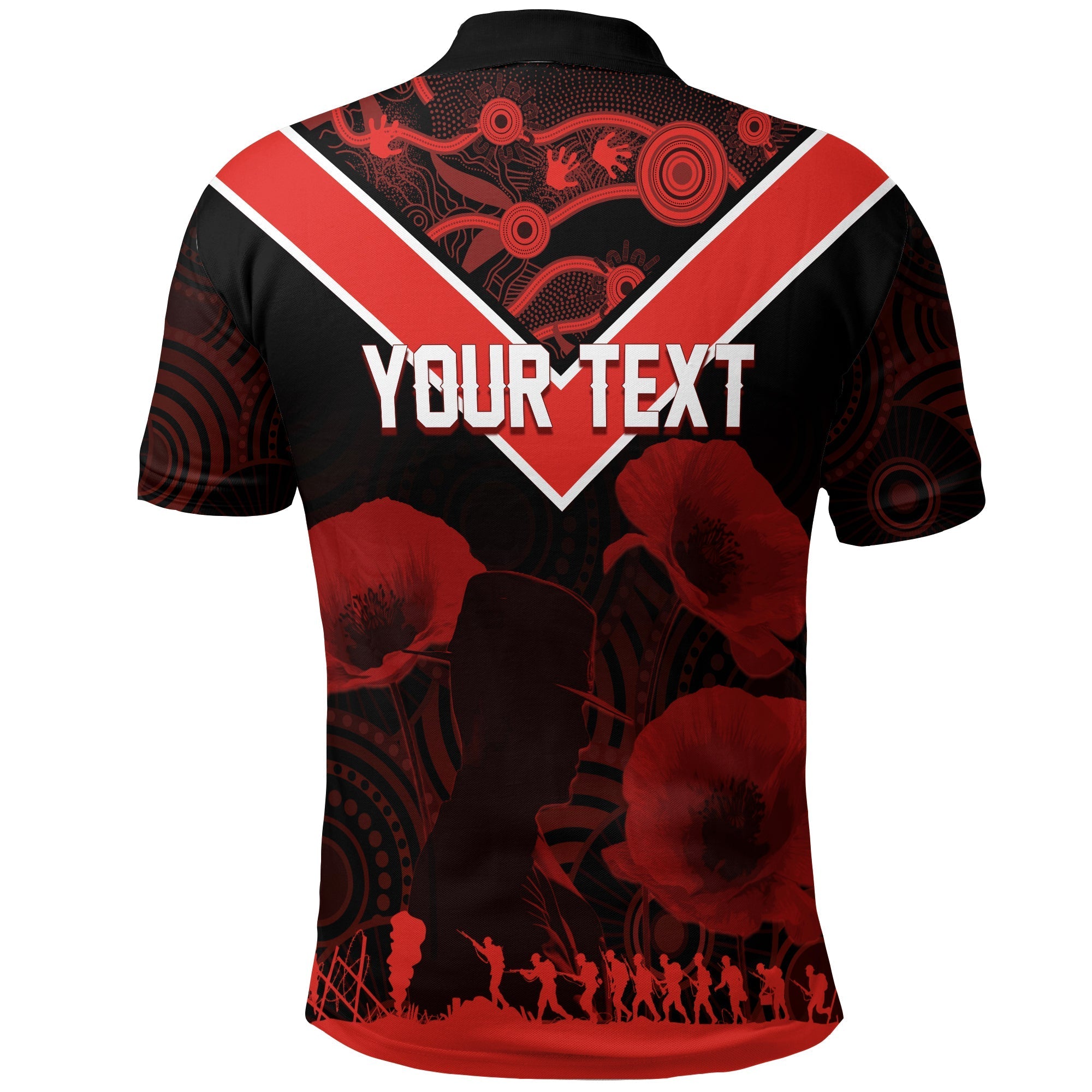 illawarra-dragons-rugby-personalised-polo-shirt-anzac-day-red-poppies
