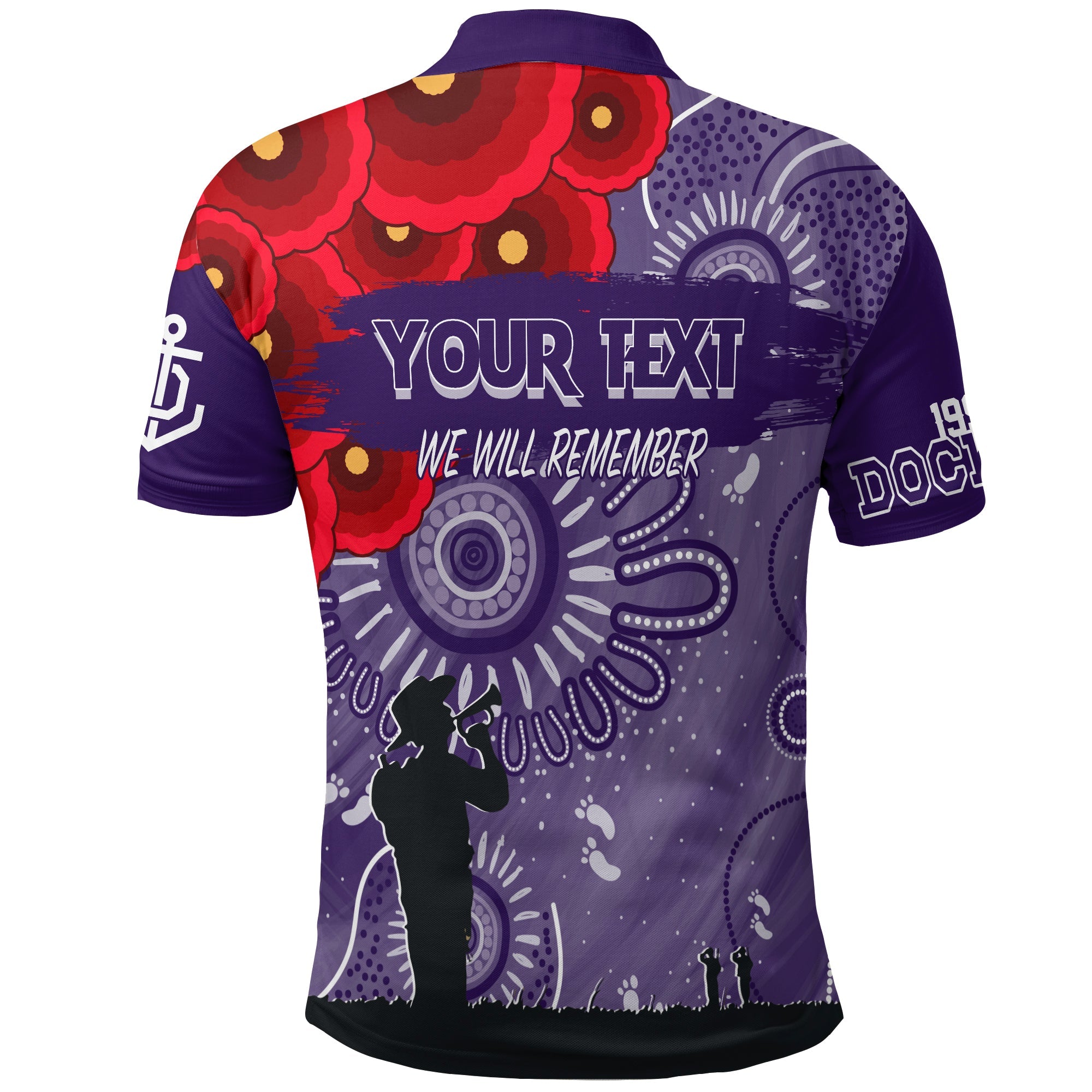 custom-personalised-freo-dockers-indigenous-anzac-day-polo-shirt-we-will-remember