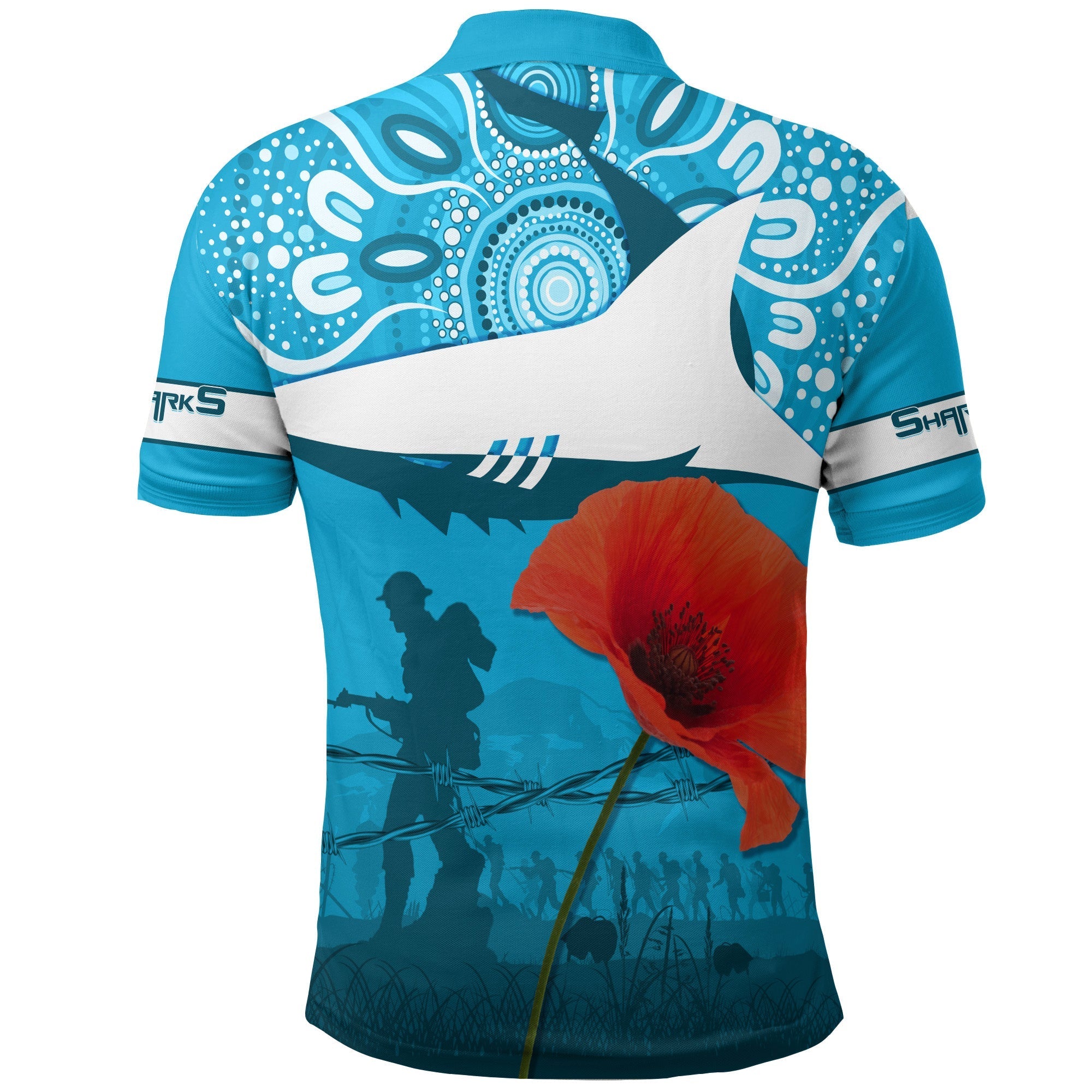sharkies-rugby-polo-shirt-anzac-day-barb-wire-style
