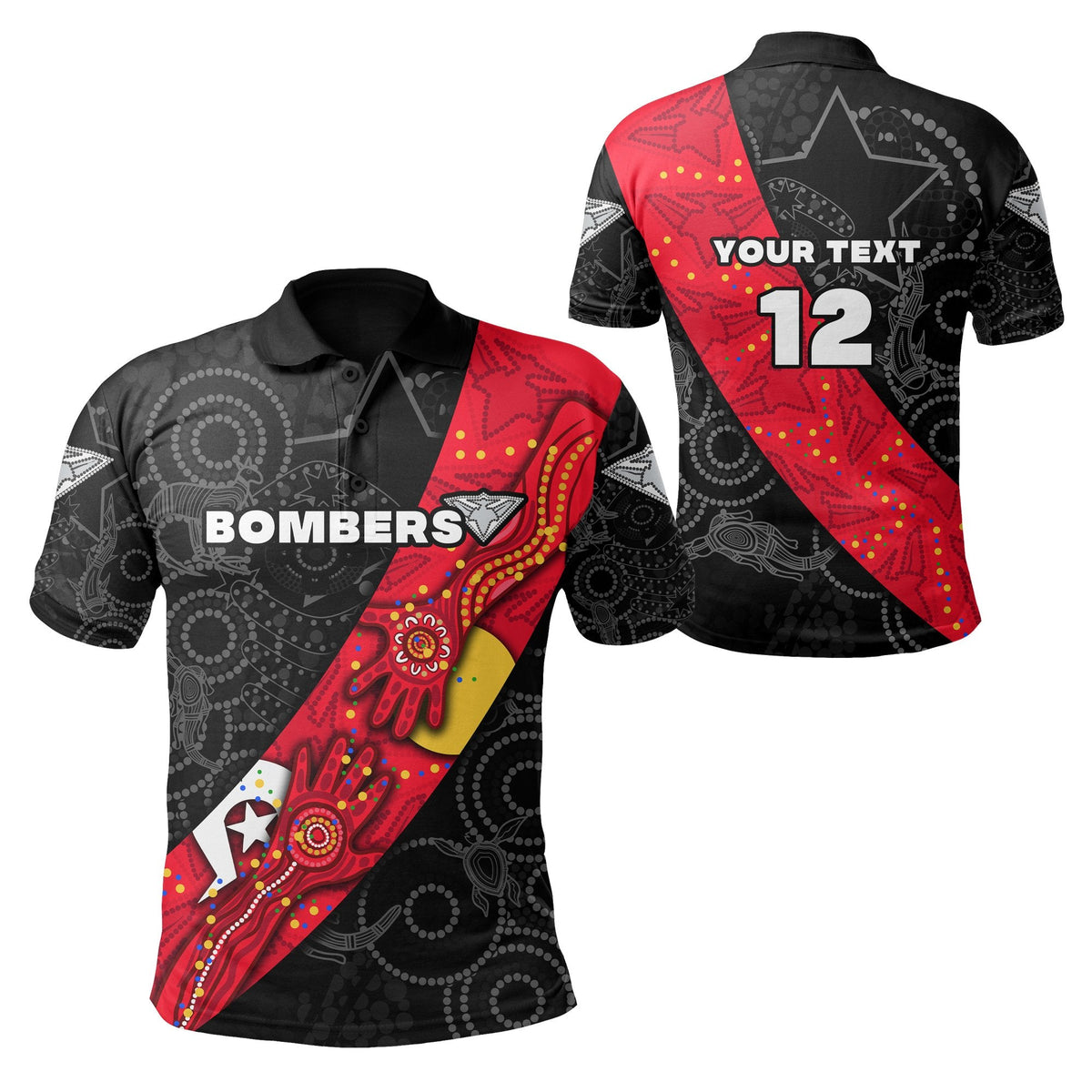 custom-personalised-bombers-naidoc-week-polo-shirt-essendon-ingenious-custom-text-and-number