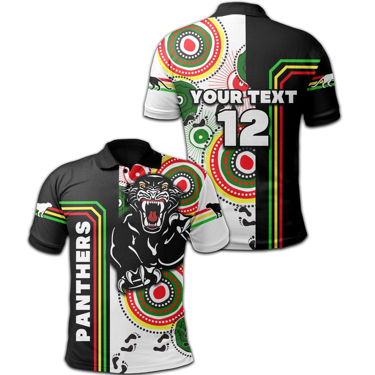 custom-personalised-panthers-black-polo-shirt-power-style
