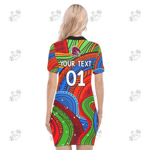 custom-personalised-brisbane-broncos-2022-woman-polo-dress-indigenous-vibes