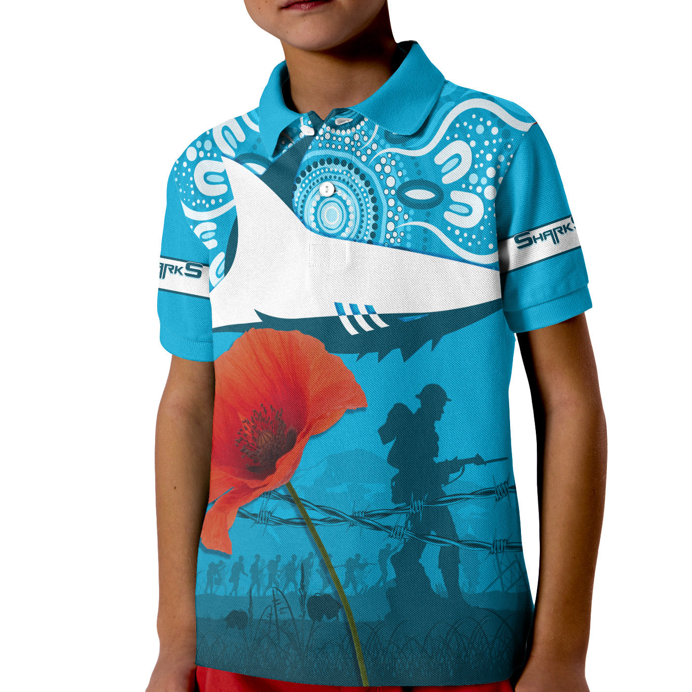 sharkies-rugby-polo-shirt-anzac-day-barb-wire-style