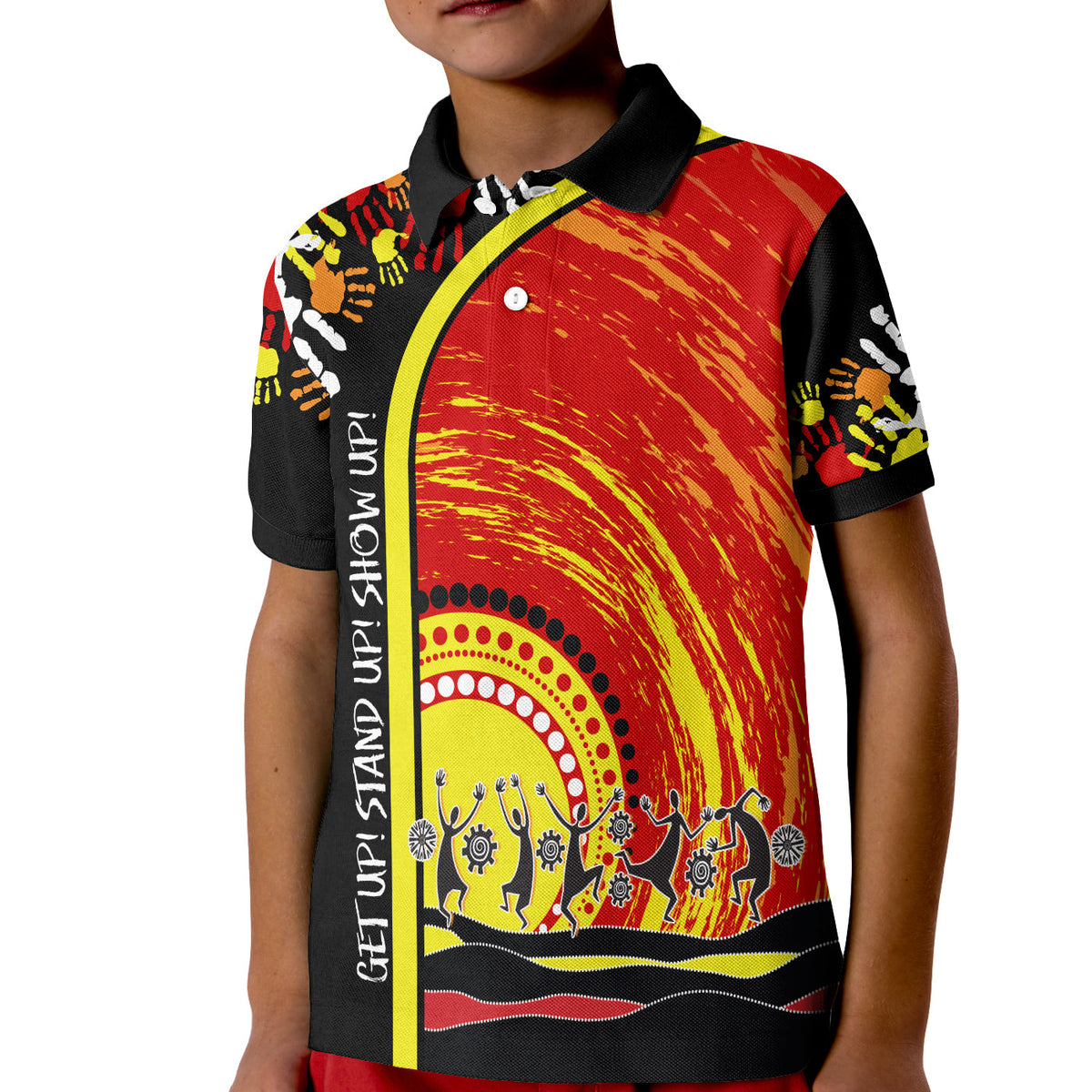 custom-personalised-aboriginal-naidoc-week-2022-kid-polo-shirt-get-up-stand-up-show-up