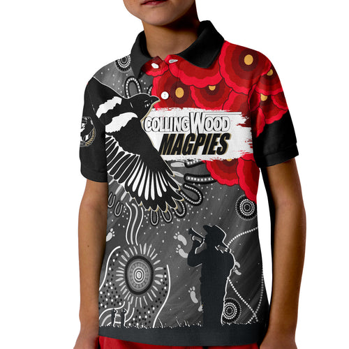 custom-personalised-collingwood-magpies-indigenous-anzac-day-kid-polo-shirt-we-will-remember