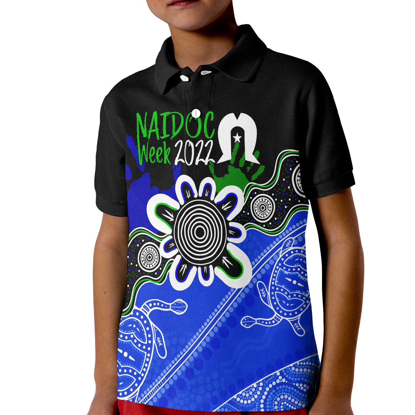 indigenous-torres-straits-naidoc-week-2022-kid-polo-shirt-turtles-style