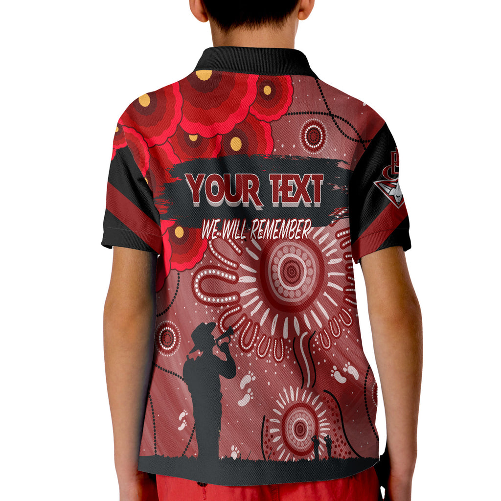 custom-personalised-essendon-bombers-indigenous-anzac-day-kid-polo-shirt-we-will-remember