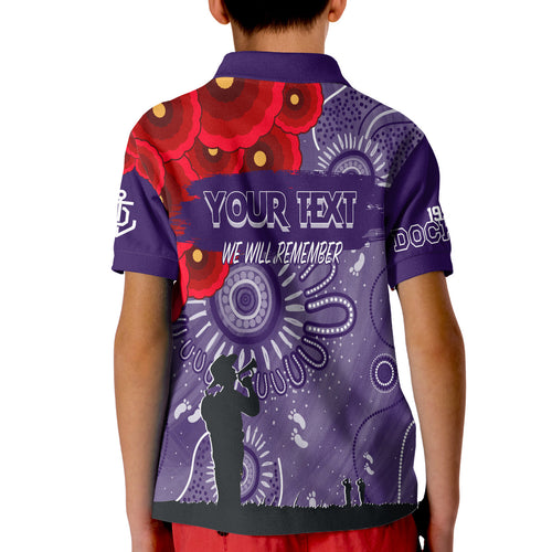 custom-personalised-freo-dockers-indigenous-anzac-day-kid-polo-shirt-we-will-remember