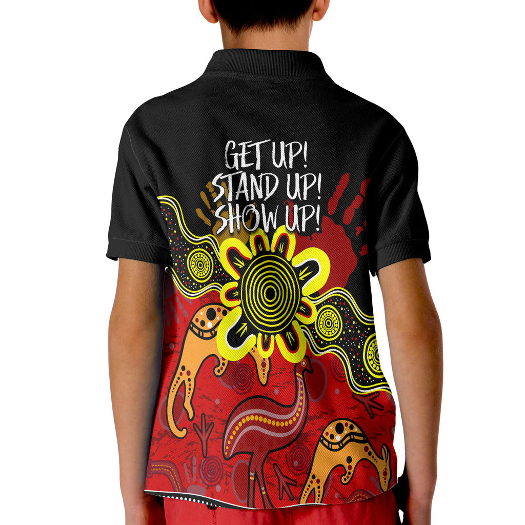 indigenous-naidoc-week-2022-kid-polo-shirt-kangaroo-and-emu-birds