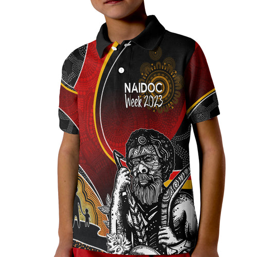 naidoc-week-2023-polo-shirt-kid-aboriginal-art-for-our-elders