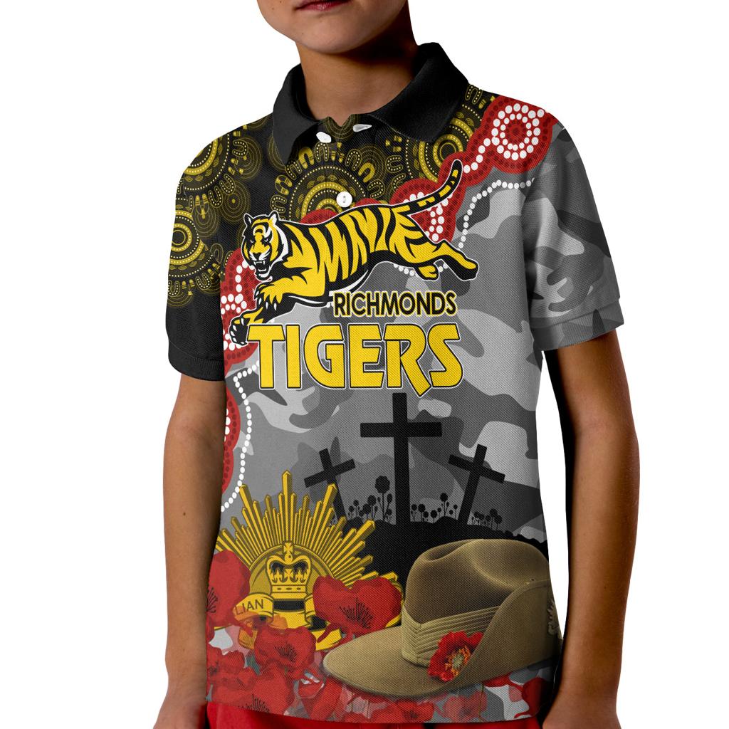 tigers-football-anzac-2023-polo-shirt-kid-aboriginal-mix-slouch-hat