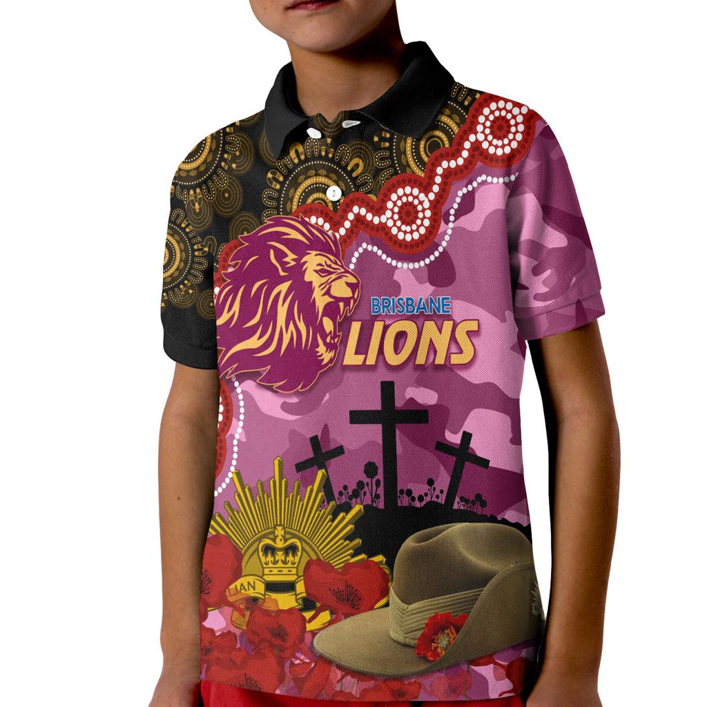 lions-football-anzac-2023-polo-shirt-kid-aboriginal-mix-slouch-hat