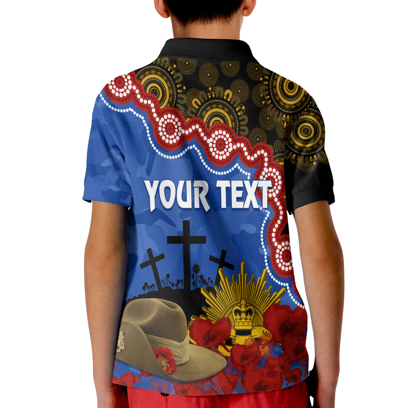 eagles-football-anzac-2023-polo-shirt-kid-aboriginal-mix-slouch-hat