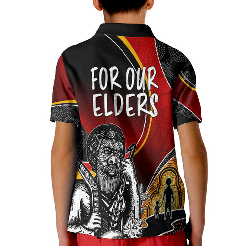 naidoc-week-2023-polo-shirt-kid-aboriginal-art-for-our-elders
