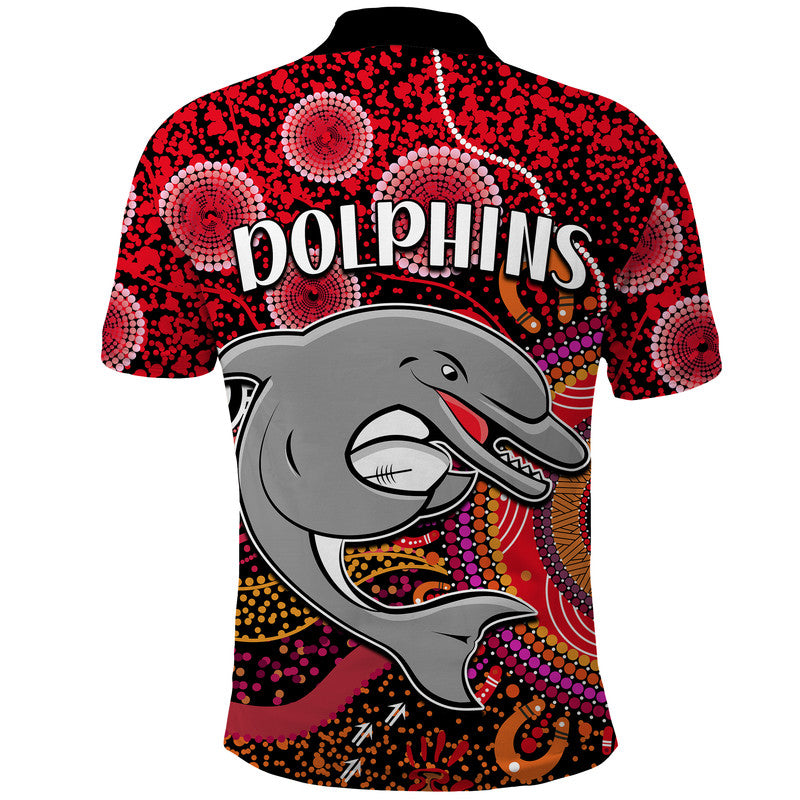 dolphins-rugby-polo-shirt-aboriginal-dots-verion