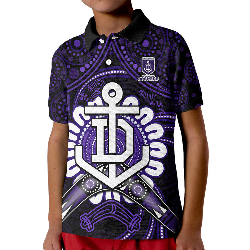 custom-personalised-dockers-football-polo-shirt-boomerang-indigenous-dots