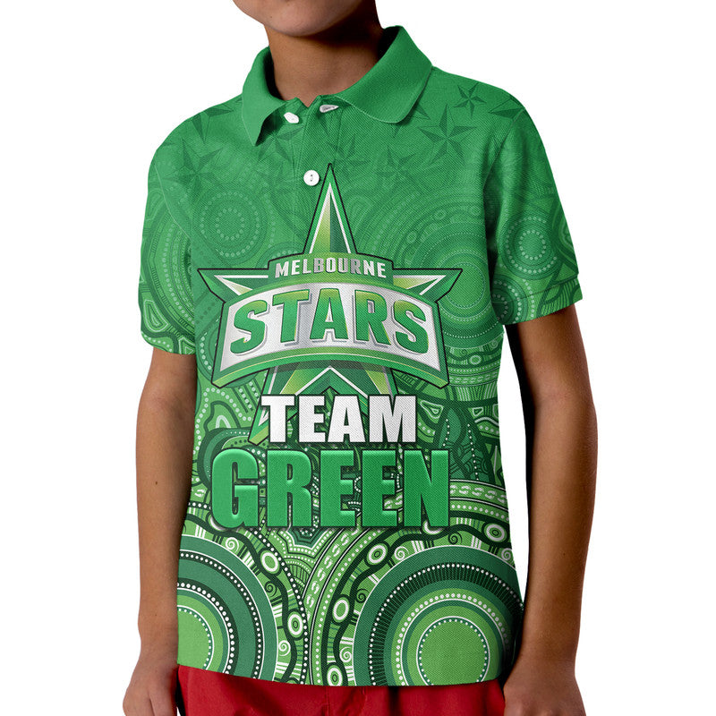 custom-personalised-melbourne-team-green-indigenous-aboriginal-stars-arts-polo-shirt