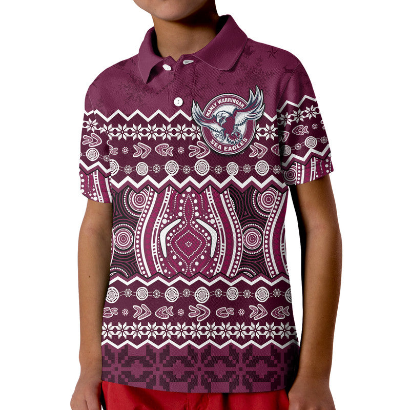 custom-personalised-manly-warringah-maroon-sea-eagles-christmas-vibe-polo-shirt