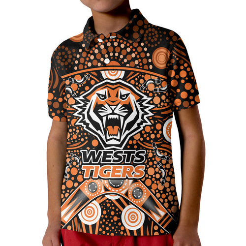 custom-personalised-wests-tigers-rugby-polo-shirt-boomerang-indigenous-dots