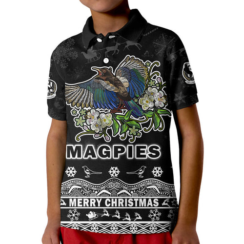 custom-personalised-and-number-collingwood-pies-unique-winter-season-polo-shirt-magpies-merry-christmas