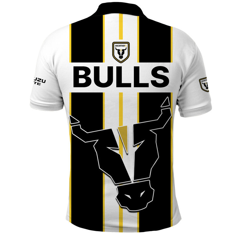 macarthur-soccer-polo-shirt-bulls-mascot