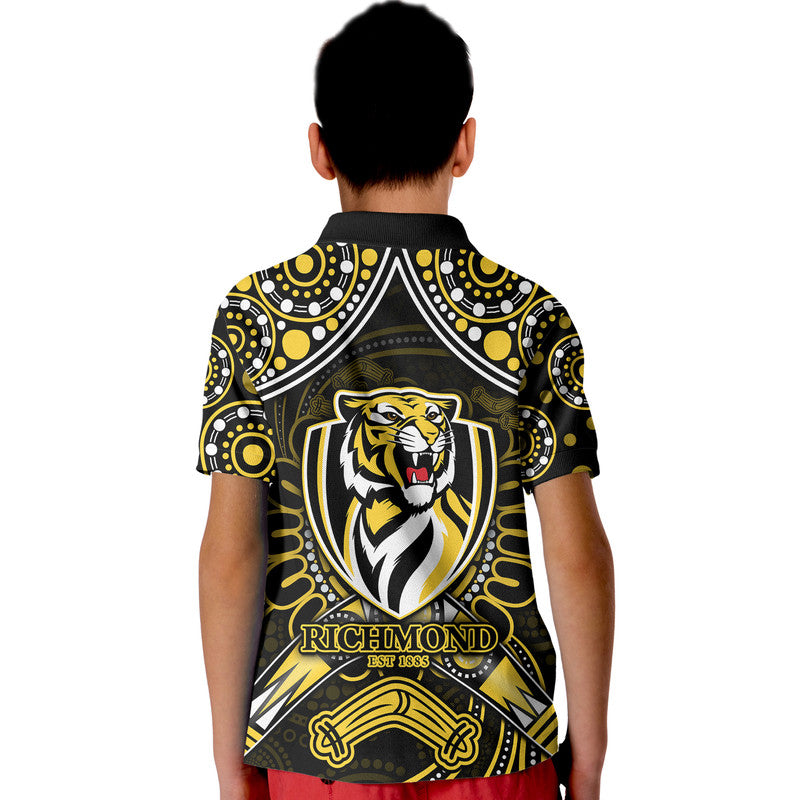 richmond-tigers-football-polo-shirt-boomerang-indigenous-dots