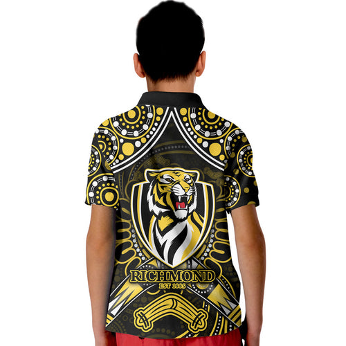 richmond-tigers-football-polo-shirt-boomerang-indigenous-dots
