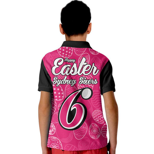 sydney-sixers-cricket-happy-easter-day-kid-polo-shirt-simple-style