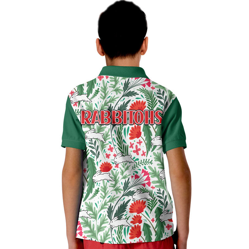 rabbitohs-poppy-flowers-field-kid-polo-shirt