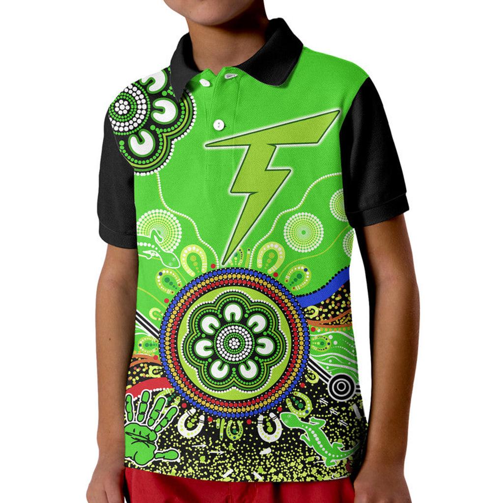 sydney-thunder-kid-polo-shirt-cricket-indigenous-aboriginal-lizard-version