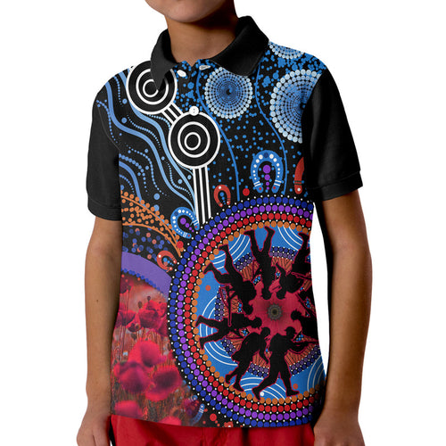 custom-personalised-australia-anzac-day-polo-shirt-aboriginal-military-and-poppy-flowers-style