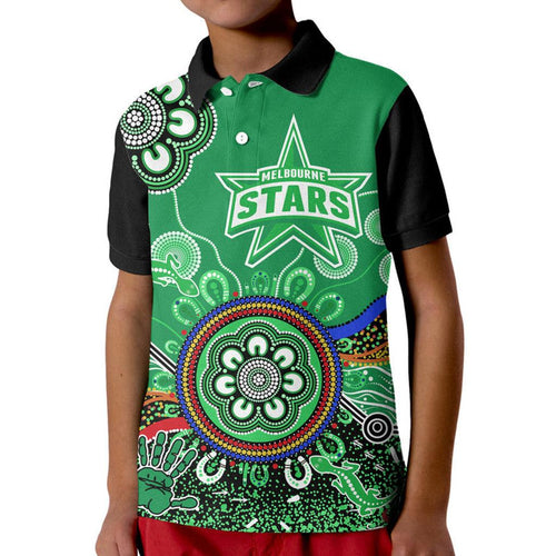 custom-personalised-melbourne-stars-kid-polo-shirt-cricket-indigenous-aboriginal-lizard-version
