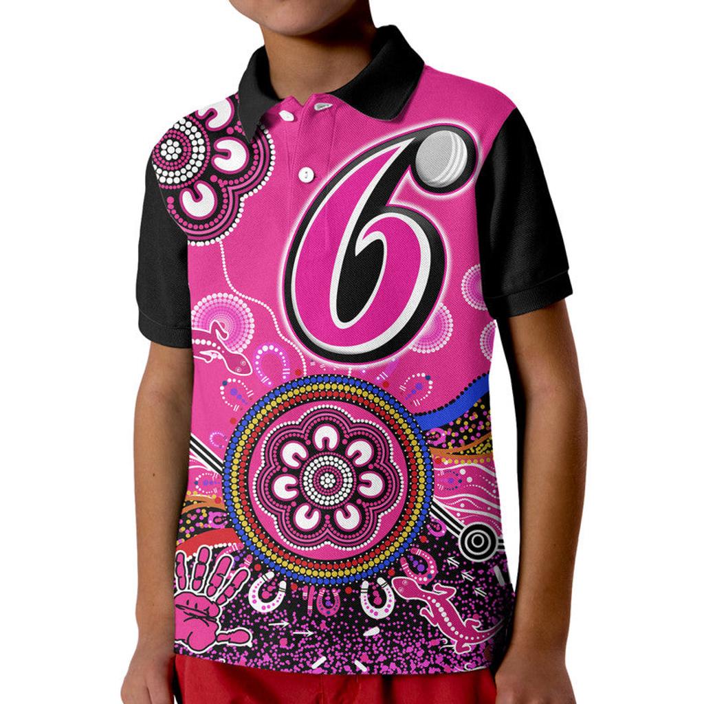 sydney-sixers-kid-polo-shirt-cricket-indigenous-aboriginal-lizard-version