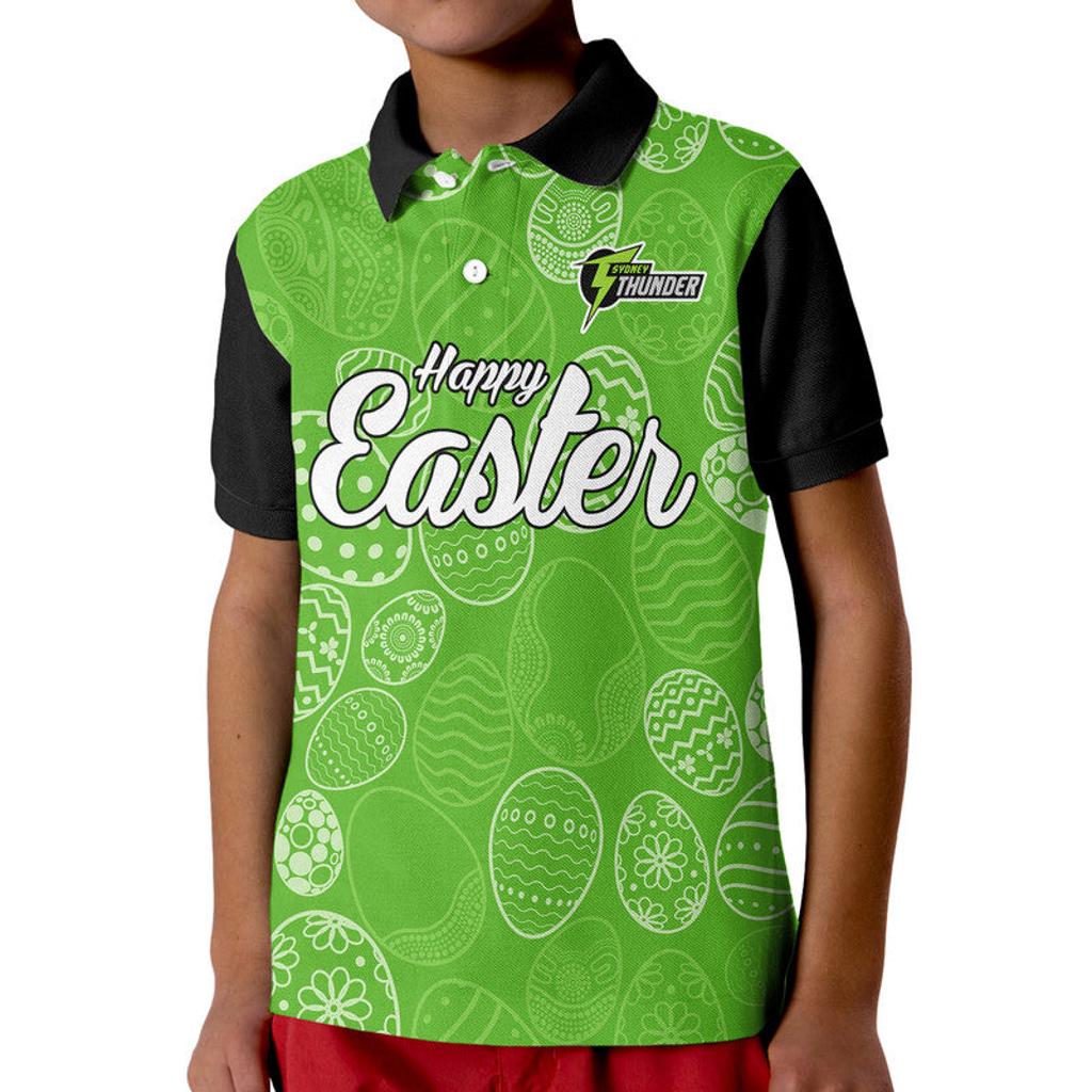 custom-personalised-sydney-thunder-cricket-happy-easter-day-kid-polo-shirt-simple-style