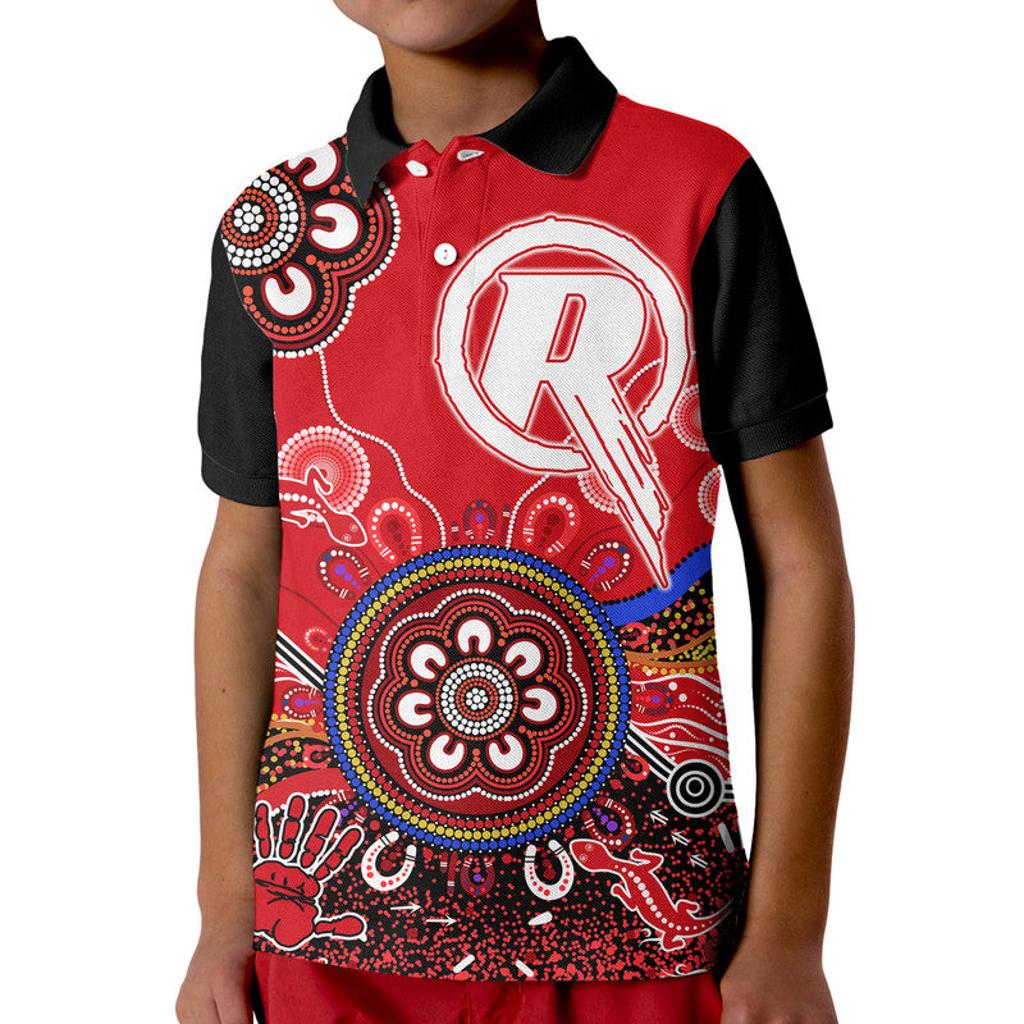 custom-personalised-melbourne-renegades-kid-polo-shirt-cricket-indigenous-aboriginal-lizard-version