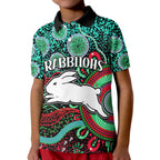 rabbitohs-rugby-kid-polo-shirt-aboriginal-dots-verion