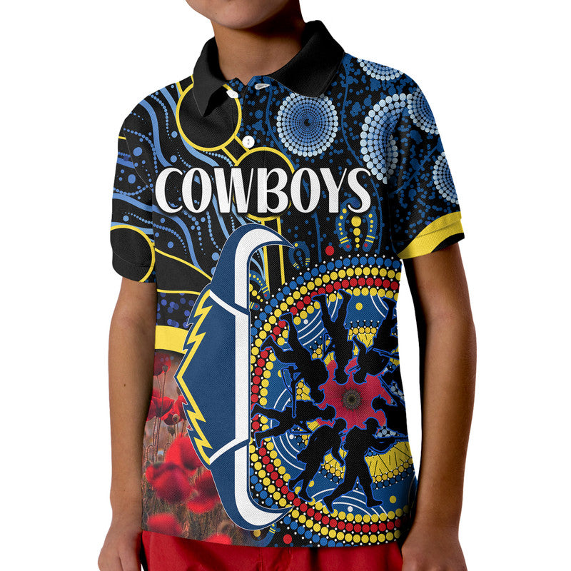 custom-personalised-cowboys-rugby-anzac-polo-shirt-aboriginal-military-and-poppy-flowers