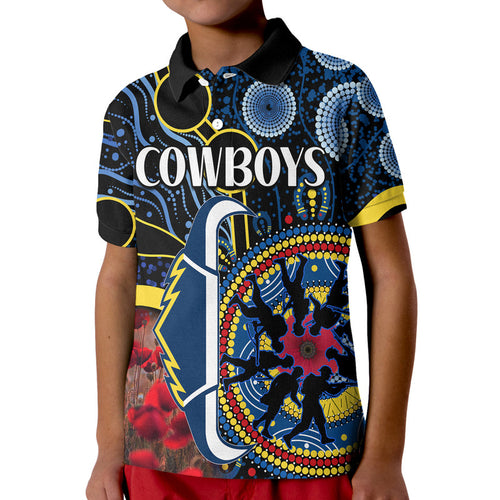 custom-personalised-cowboys-rugby-anzac-polo-shirt-aboriginal-military-and-poppy-flowers