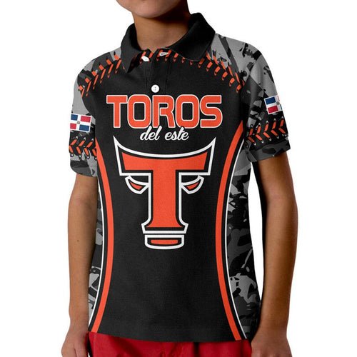 dominican-toros-de-este-baseball-stitches-kid-polo-shirt-black
