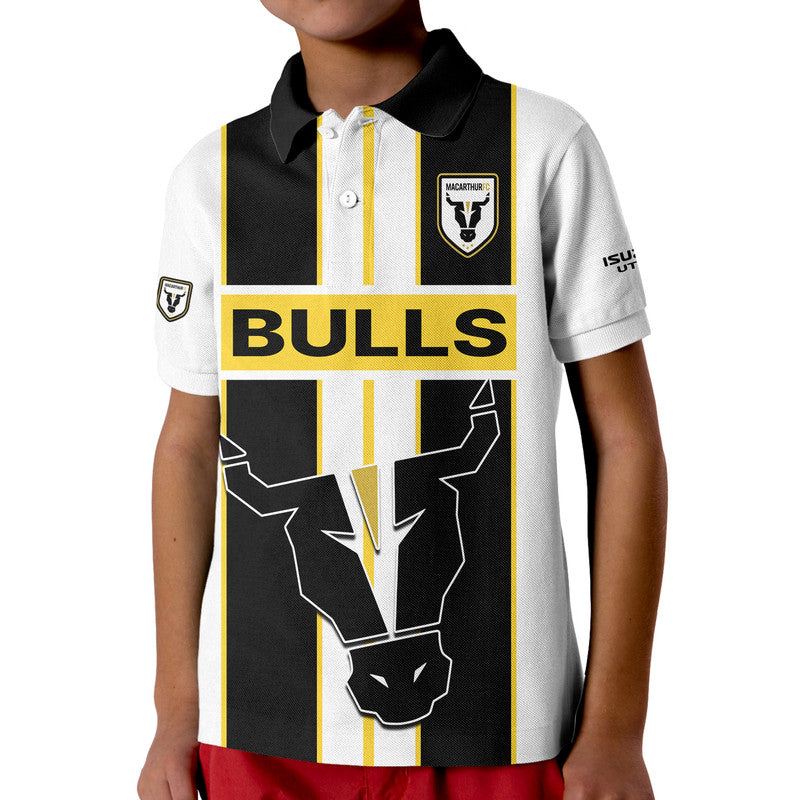 macarthur-soccer-polo-shirt-bulls-mascot