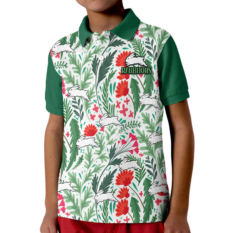 rabbitohs-poppy-flowers-field-kid-polo-shirt