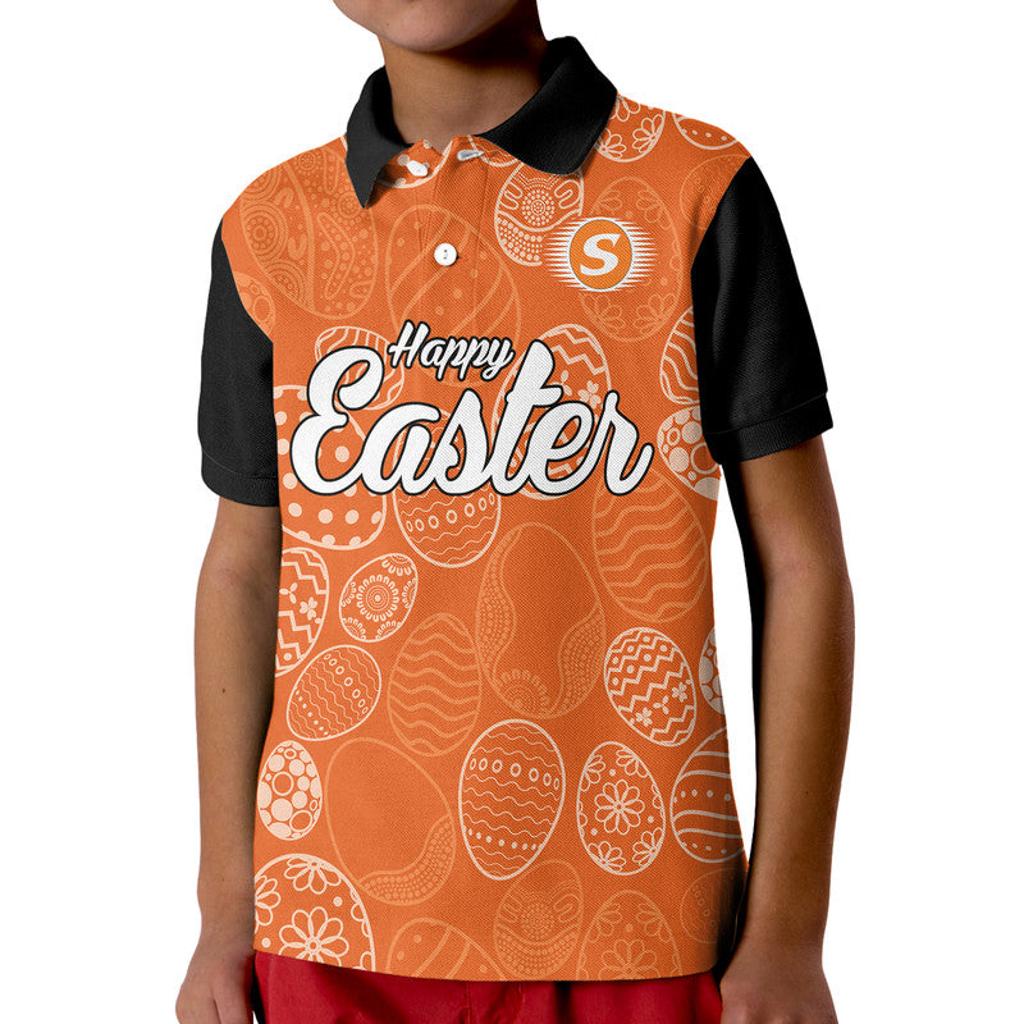 custom-personalised-perth-scorchers-cricket-happy-easter-day-kid-polo-shirt-simple-style