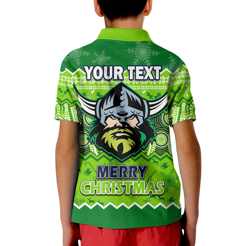 custom-personalised-canberra-the-green-machine-raiders-aboriginal-christmas-vibe-polo-shirt
