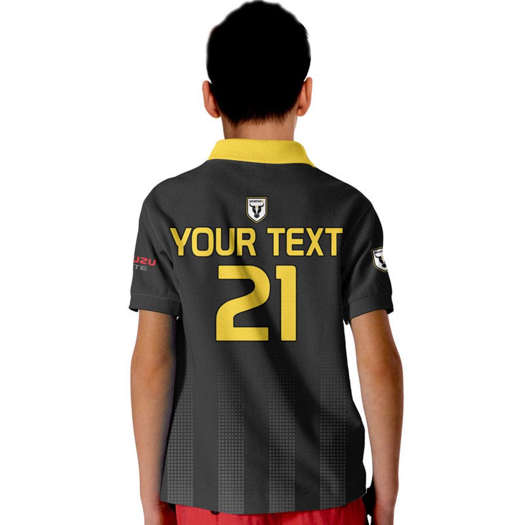 custom-personalised-macarthur-soccer-kid-polo-shirt-bulls-black-and-gold