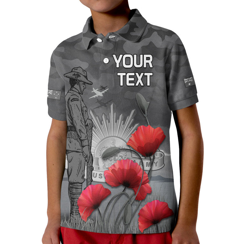 custom-personalised-remembrance-day-kid-polo-shirt-soldier-australian-army-rising-sun-with-red-poppy