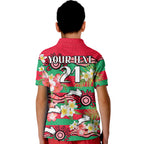 custom-personalised-rabbitohs-rugby-kid-polo-shirt-tropical-flowers-and-palm-hawaiian-style