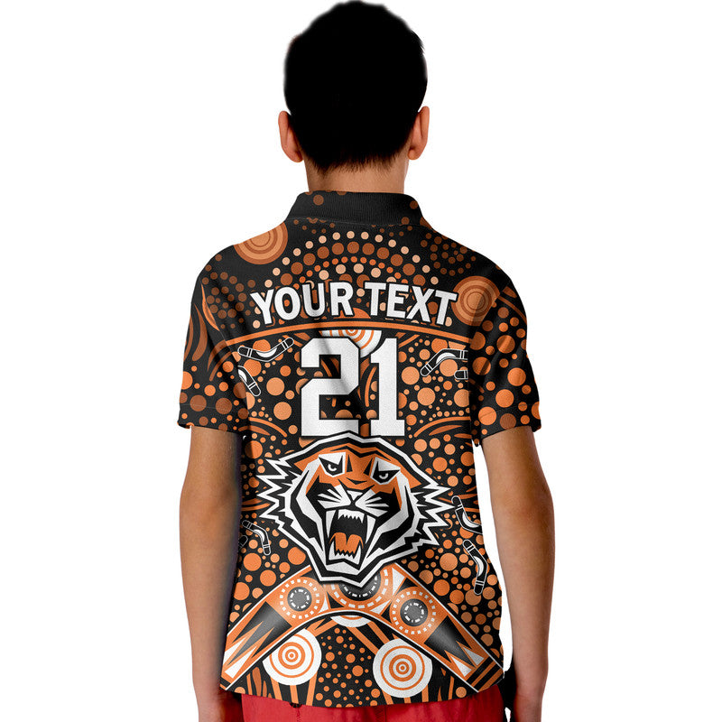 custom-personalised-wests-tigers-rugby-polo-shirt-boomerang-indigenous-dots