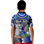 custom-personalised-australia-koala-aboriginal-polo-shirt-koala-hugging-rugby-ball-blue
