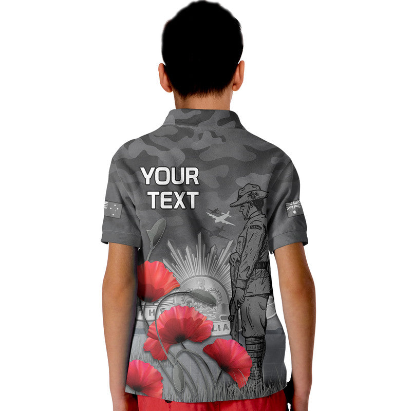 custom-personalised-remembrance-day-kid-polo-shirt-soldier-australian-army-rising-sun-with-red-poppy